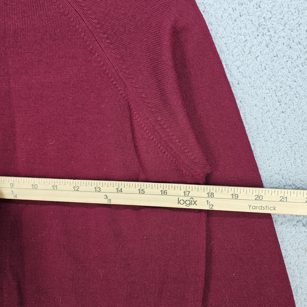 The Edinburgh Woollen Mill Sweater Womens Small Red Lambswool Mock Neck Knit - Picture 7 of 9